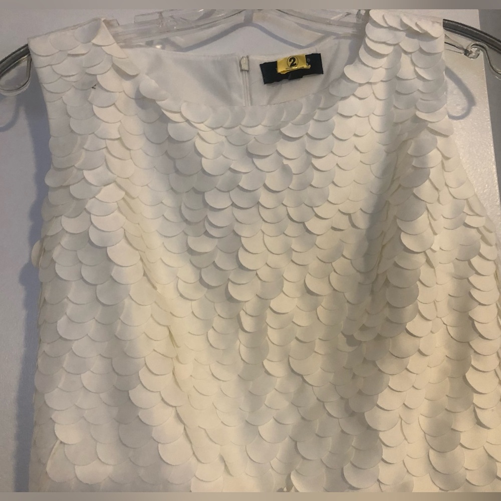 Beulah Style Two toned mini white dress